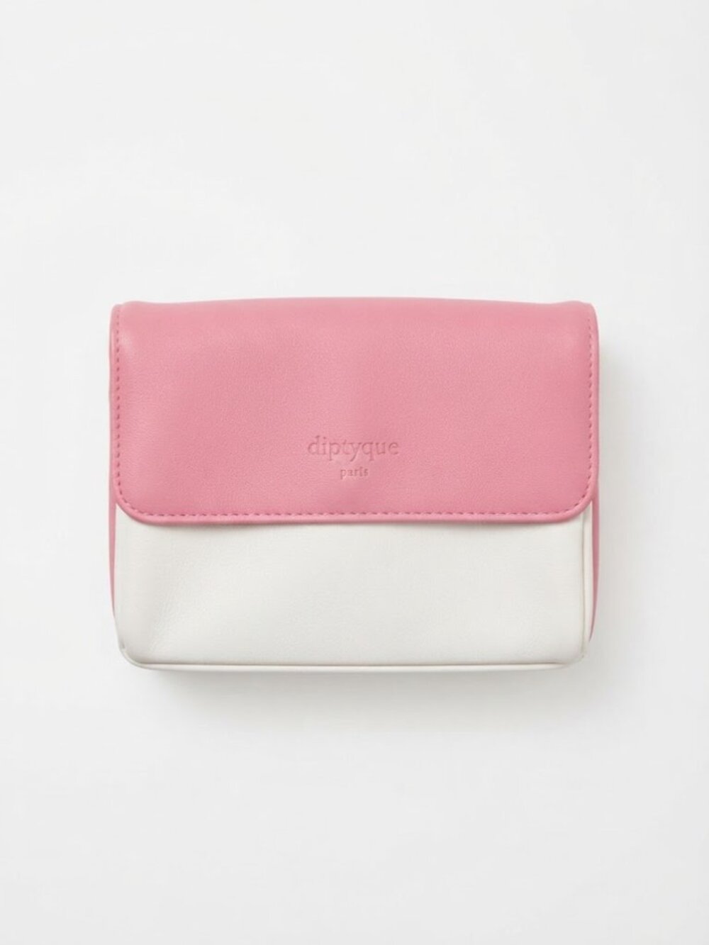 Diptyque Paris x Qatar Airways Pink & White Business Class Amenity Pouch